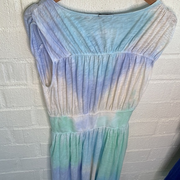 ATM Anthony Thomas Melillo Slub Jersey Ribbed Waist Amalfi Combo Maxi Dress L - Picture 9 of 10